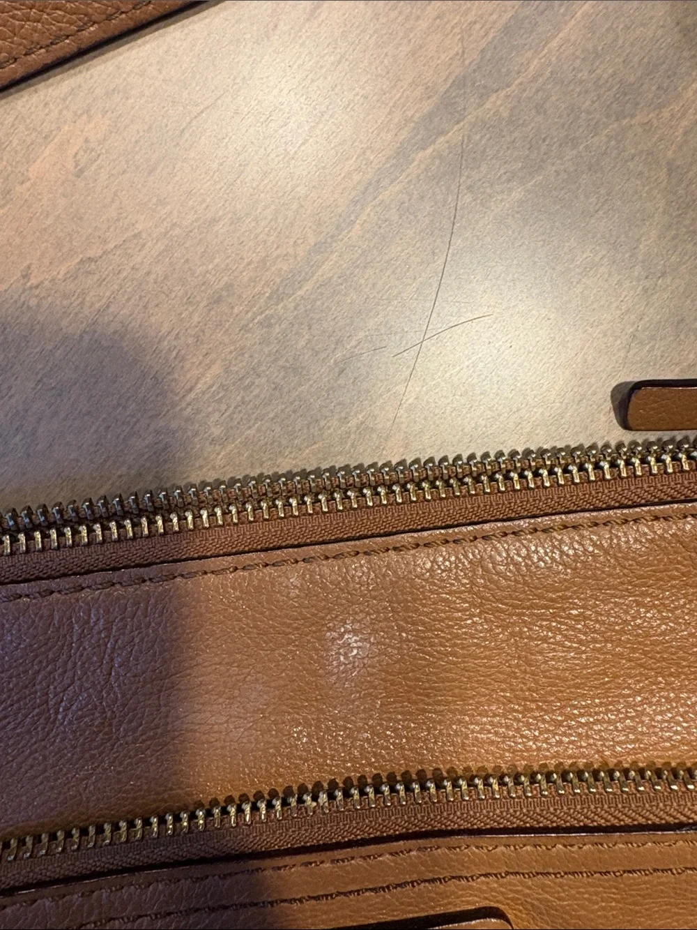kate spade Tan/Brown Leather Crossbody with Front Zip Pocket